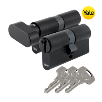 Zestaw 2 wkładek Yale - Y500 30/45+45G/30 w systemie 1 klucza czarny